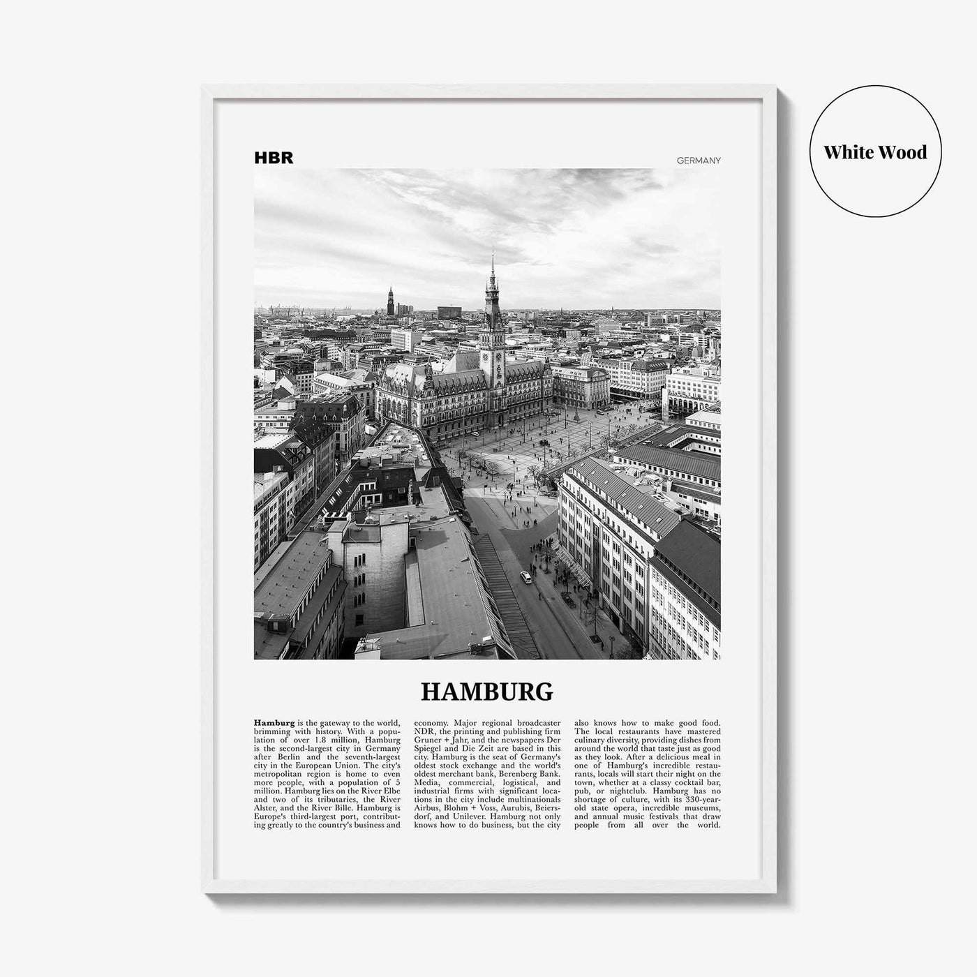 Hamburg Print Black and White No 1, Hamburg Wall Art, Hamburg Poster, Hamburg Photo, Hamburg Decor, Germany, Deutschland, Europe