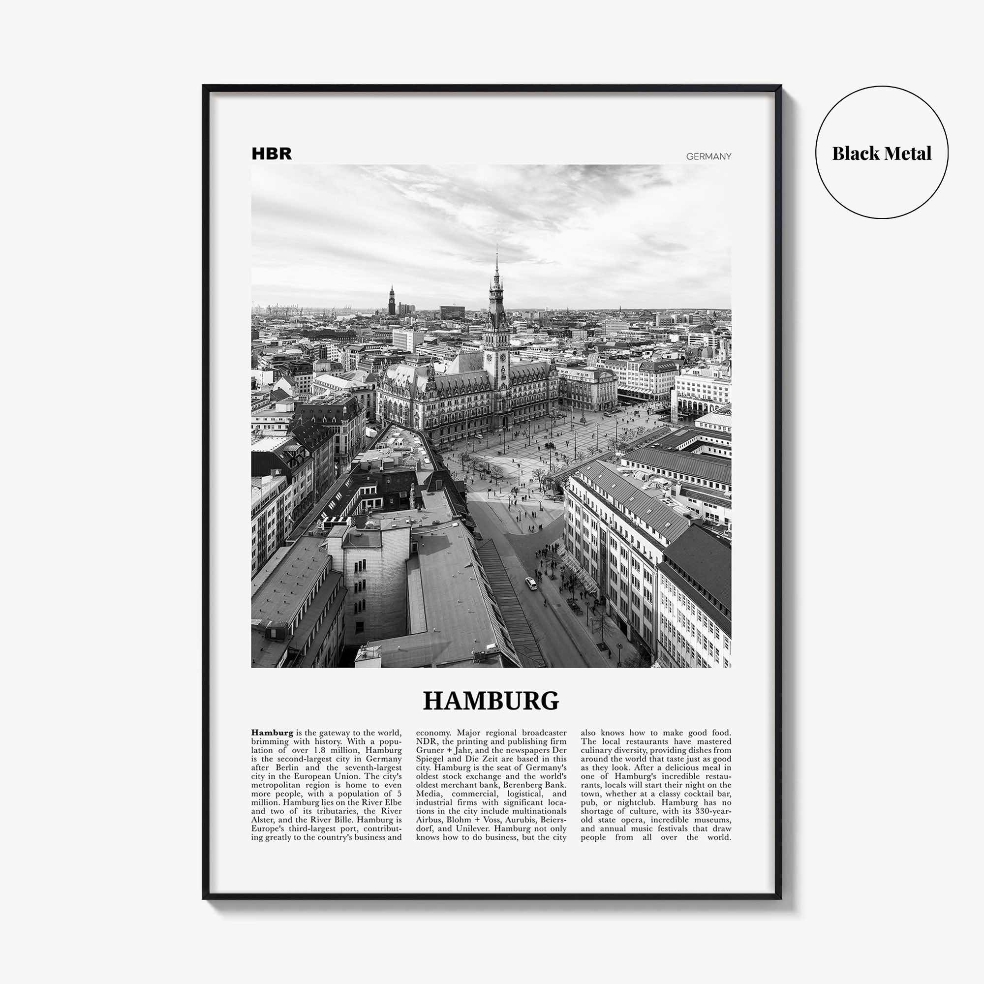 Hamburg Print Black and White No 1, Hamburg Wall Art, Hamburg Poster, Hamburg Photo, Hamburg Decor, Germany, Deutschland, Europe