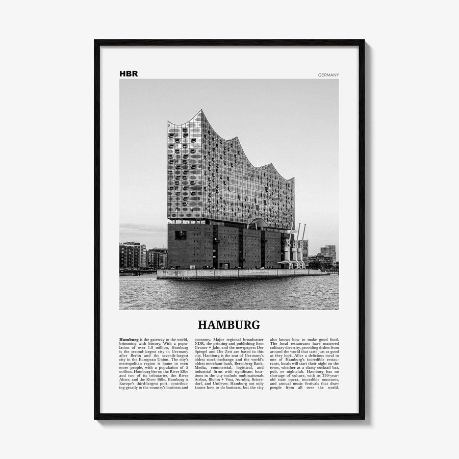 Hamburg Print Black and White No 2, Hamburg Wall Art, Hamburg Poster, Hamburg Photo, Hamburg Decor, Germany, Deutschland, Elbphilharmonie
