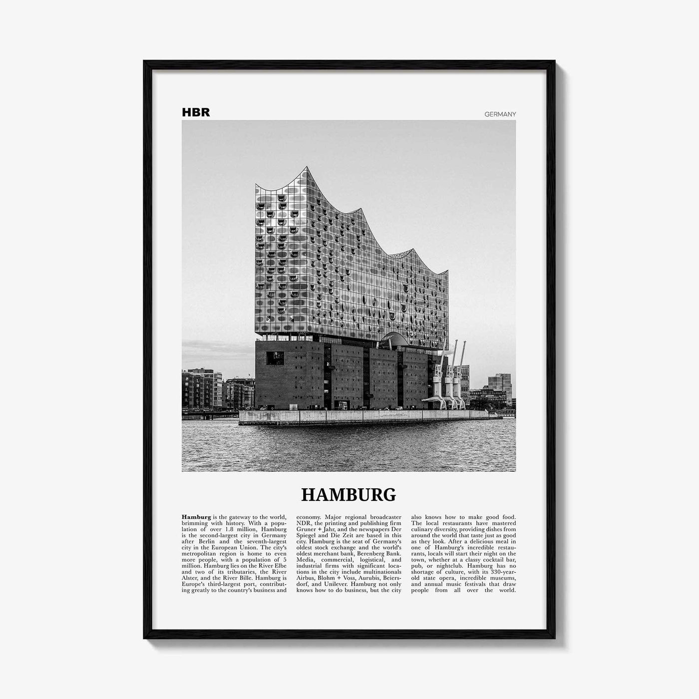 Hamburg Print Black and White No 2, Hamburg Wall Art, Hamburg Poster, Hamburg Photo, Hamburg Decor, Germany, Deutschland, Elbphilharmonie