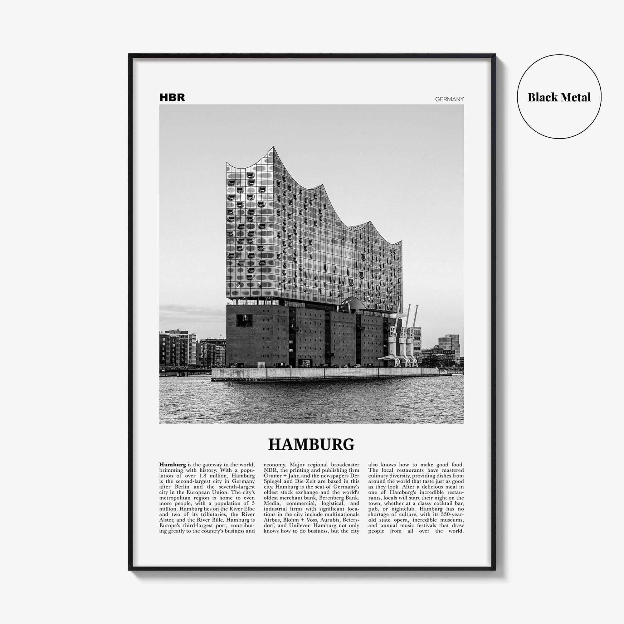 Hamburg Print Black and White No 2, Hamburg Wall Art, Hamburg Poster, Hamburg Photo, Hamburg Decor, Germany, Deutschland, Elbphilharmonie