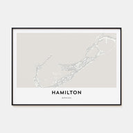 Hamilton, Bermuda Map Landscape Poster