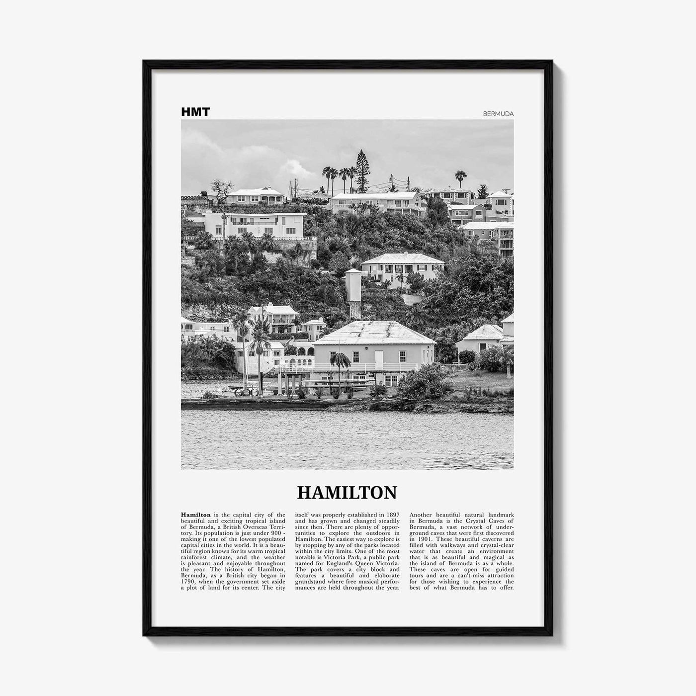 Hamilton Print Black and White Bermuda, Hamilton Wall Art, Hamilton Poster, Hamilton Photo, Hamilton Wall Décor, British Overseas Territory