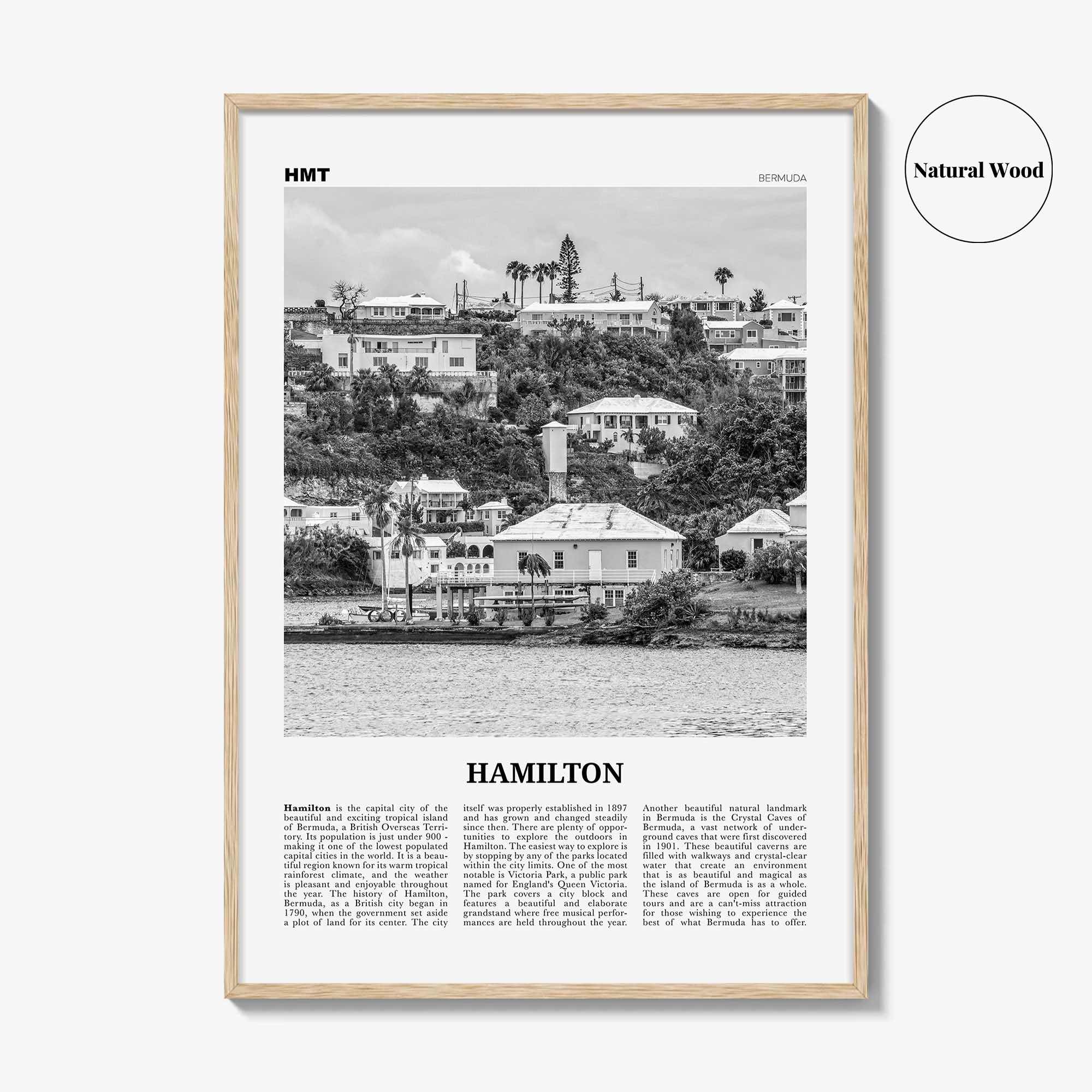 Hamilton Print Black and White Bermuda, Hamilton Wall Art, Hamilton Poster, Hamilton Photo, Hamilton Wall Décor, British Overseas Territory