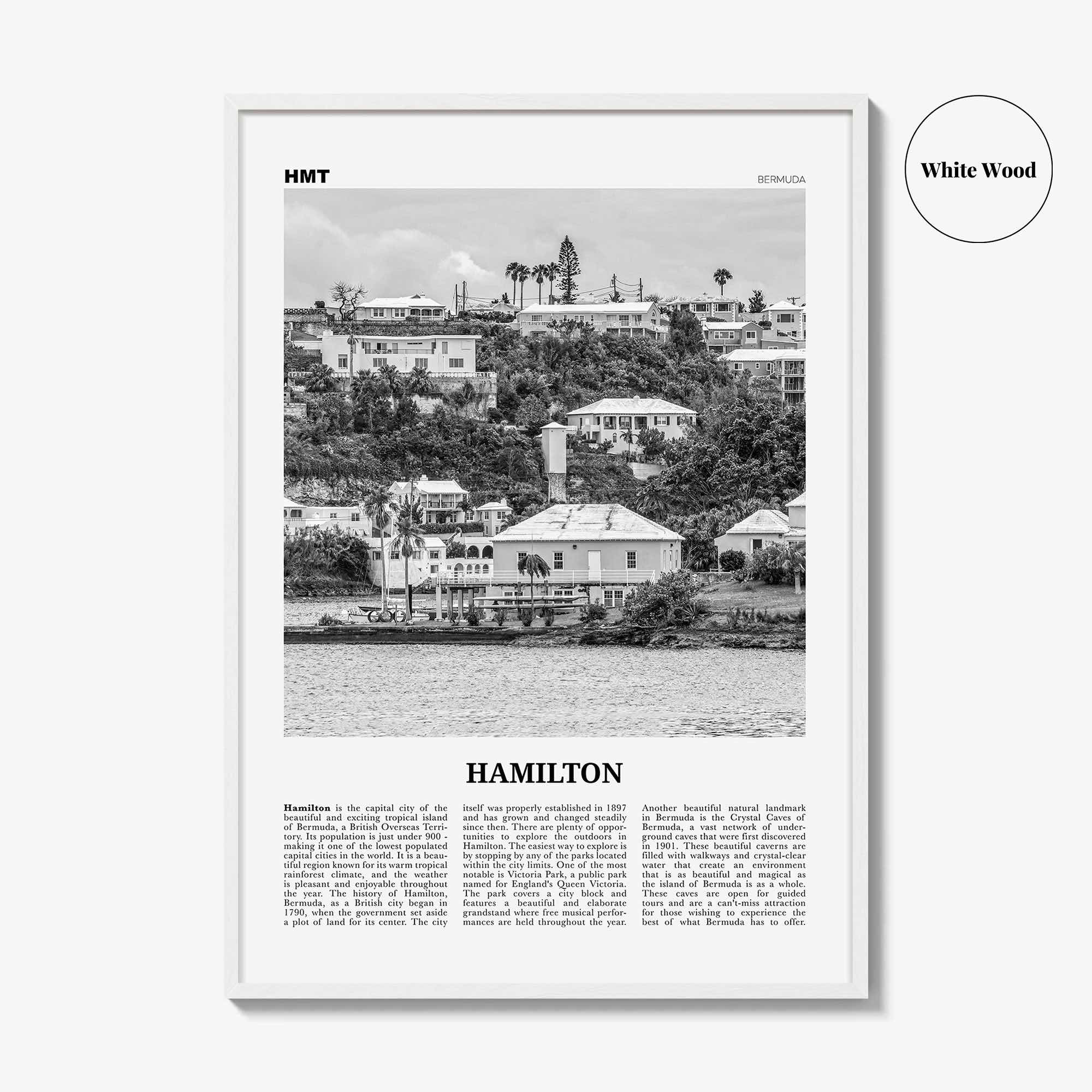Hamilton Print Black and White Bermuda, Hamilton Wall Art, Hamilton Poster, Hamilton Photo, Hamilton Wall Décor, British Overseas Territory