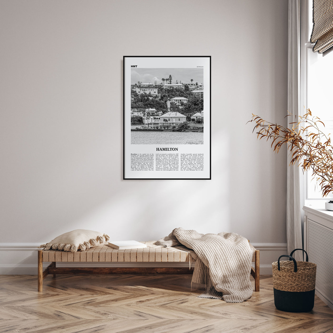 Hamilton, Bermuda Travel B&W Poster