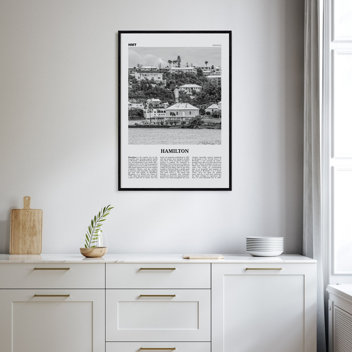 Hamilton, Bermuda Travel B&W Poster