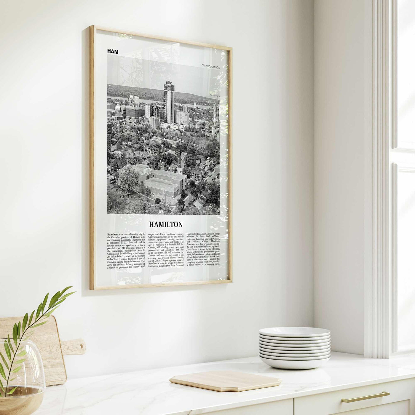 Hamilton Print Black and White Canada No 2, Hamilton Wall Art, Hamilton Poster, Hamilton Photo, Hamilton Decor, Ontario, Canada