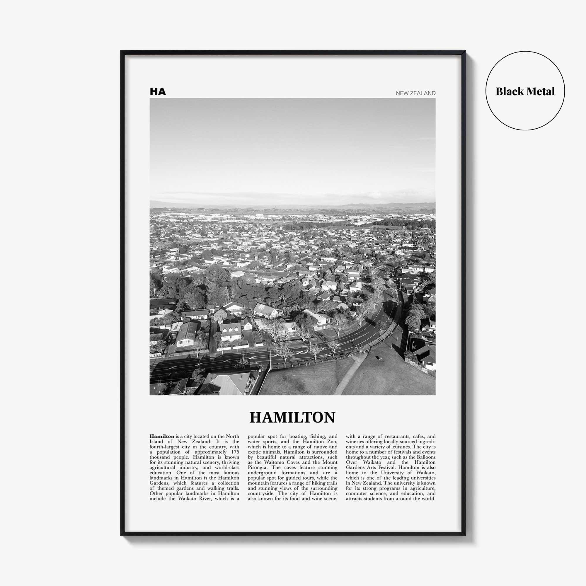 Hamilton Print Black and White New Zealand, Hamilton Wall Art, Hamilton Poster, Hamilton Photo, Hamilton Wall Décor, Hamilton Map