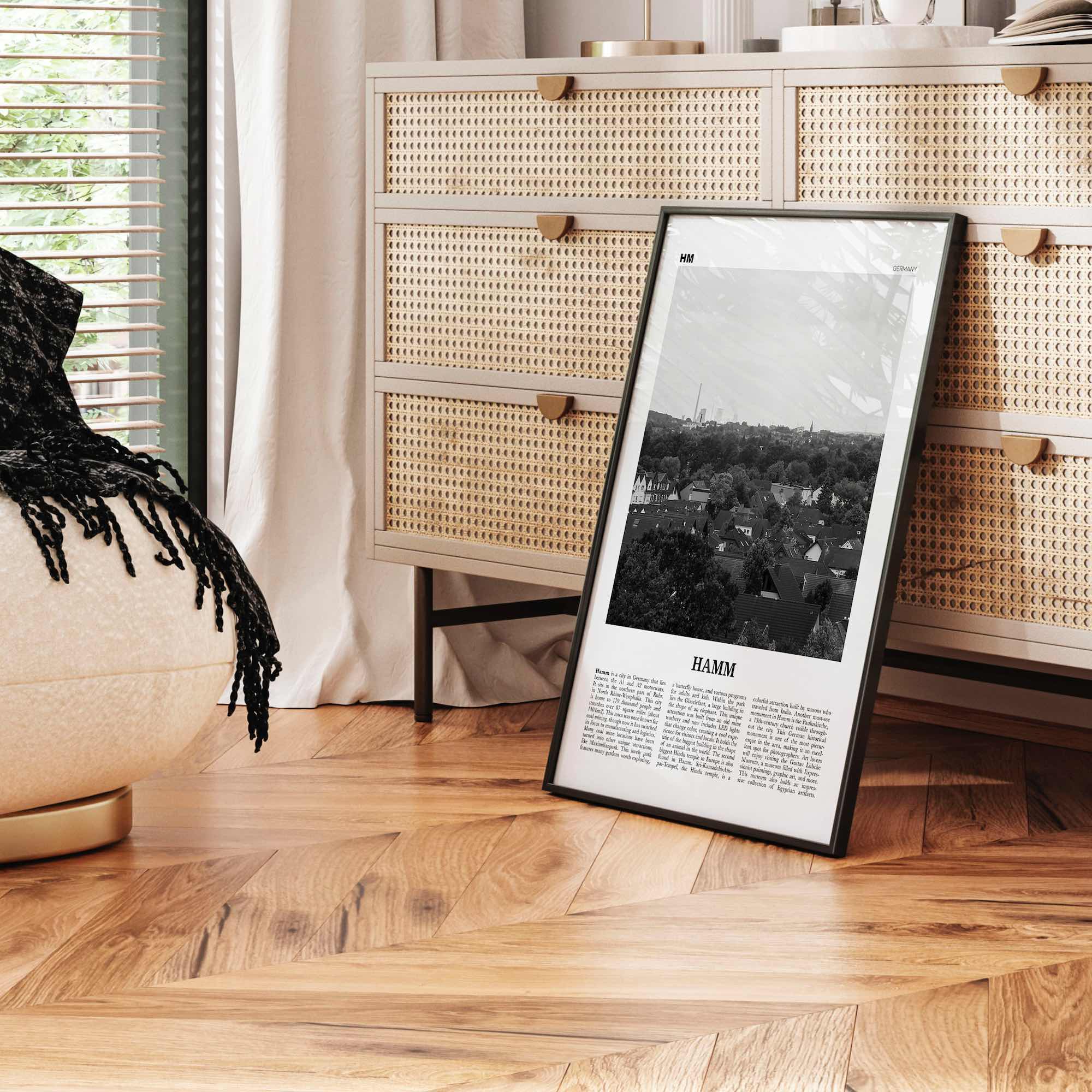 Hamm Print Black and White, Hamm Wall Art, Hamm Poster, Hamm Photo, Hamm Wall Décor, Hamm Map, Germany