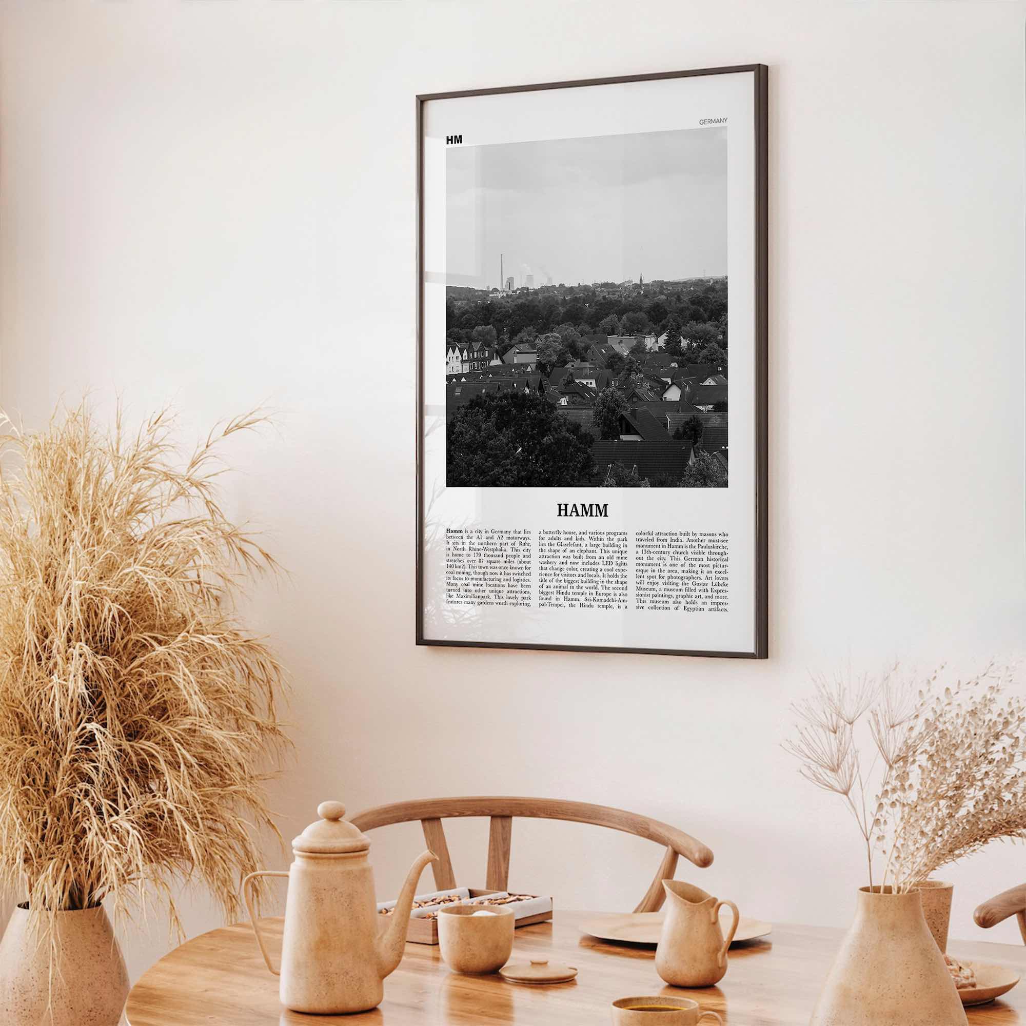 Hamm Print Black and White, Hamm Wall Art, Hamm Poster, Hamm Photo, Hamm Wall Décor, Hamm Map, Germany