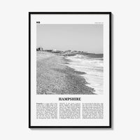 Hampshire Print Black and White, Hampshire Wall Art, Hampshire Poster, Hampshire Photo, Hampshire Map, England, UK, United Kingdom