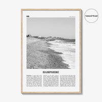 Hampshire Print Black and White, Hampshire Wall Art, Hampshire Poster, Hampshire Photo, Hampshire Map, England, UK, United Kingdom