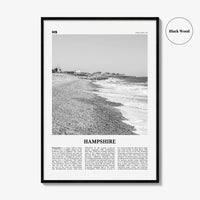 Hampshire Print Black and White, Hampshire Wall Art, Hampshire Poster, Hampshire Photo, Hampshire Map, England, UK, United Kingdom