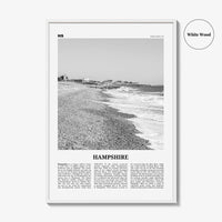 Hampshire Print Black and White, Hampshire Wall Art, Hampshire Poster, Hampshire Photo, Hampshire Map, England, UK, United Kingdom