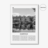 Hampstead Print Black and White, Hampstead Wall Art, Hampstead Poster, Hampstead Photo, Hampstead Wall Décor, Hampstead Map, London, England