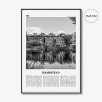 Hampstead Print Black and White, Hampstead Wall Art, Hampstead Poster, Hampstead Photo, Hampstead Wall Décor, Hampstead Map, London, England