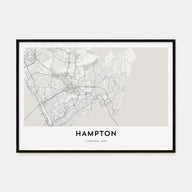 Hampton Map Landscape Poster