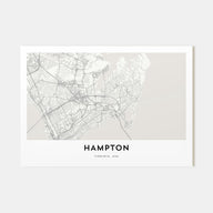 Hampton Map Landscape Poster