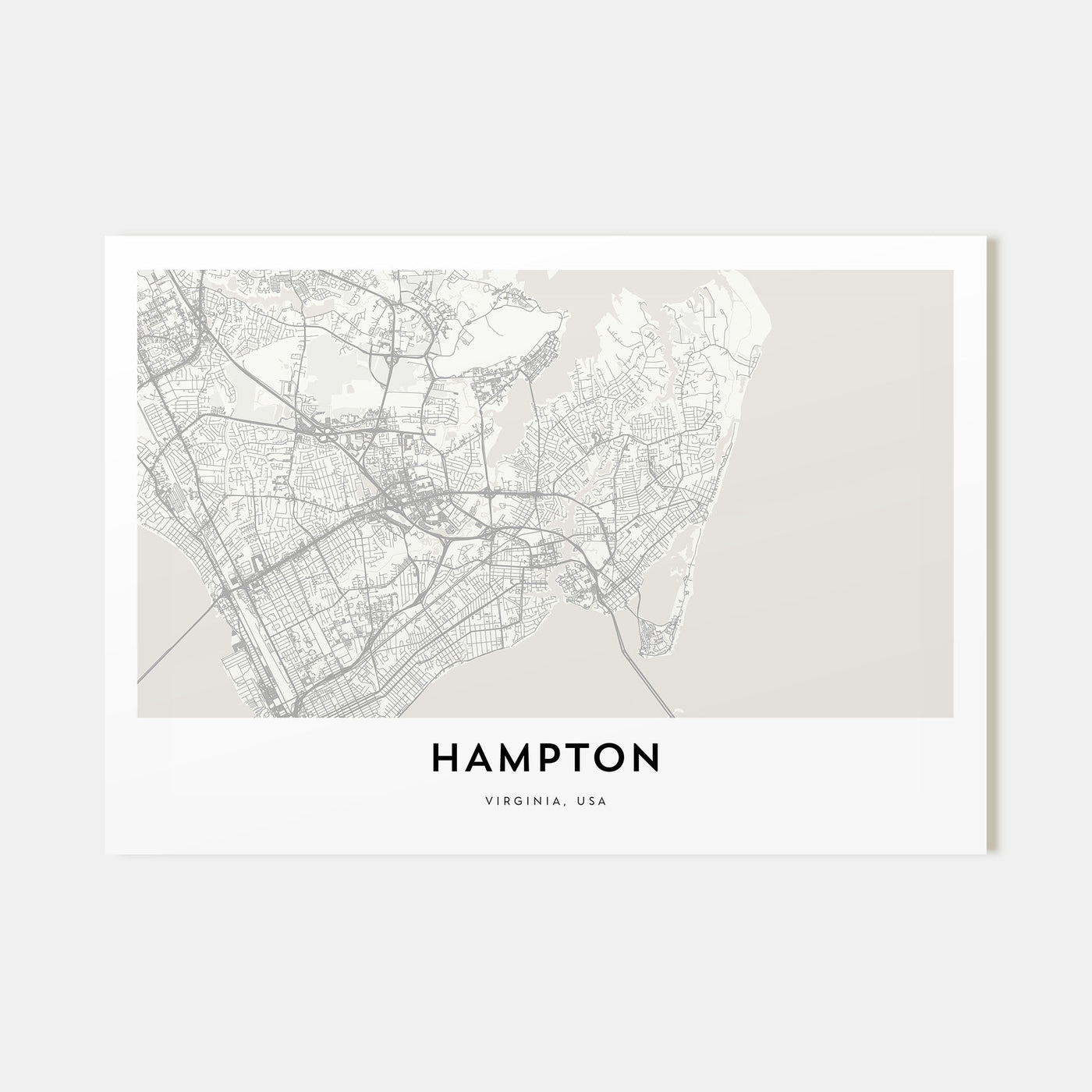 Hampton Map Landscape Poster