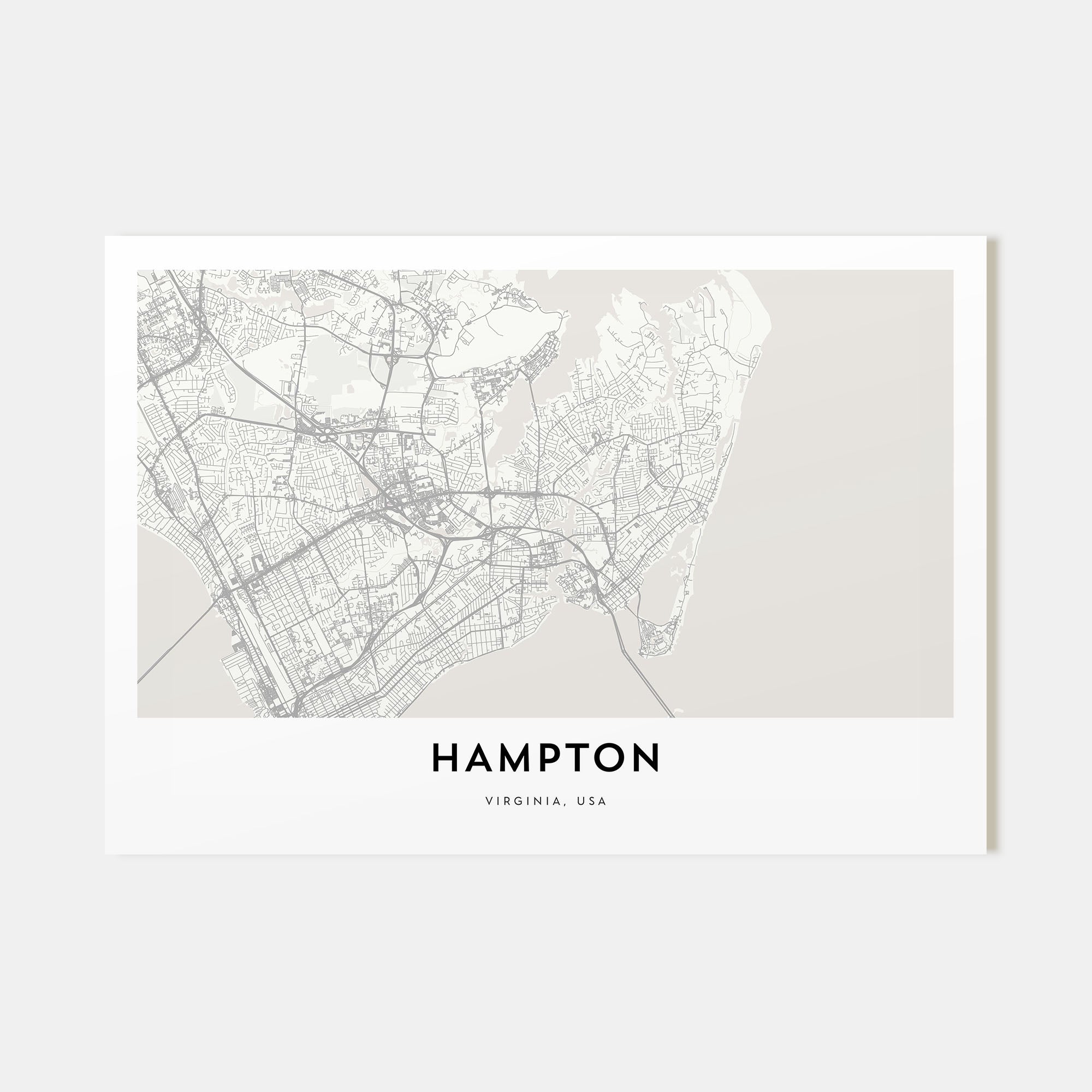 Hampton Map Landscape Poster