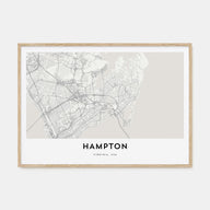 Hampton Map Landscape Poster