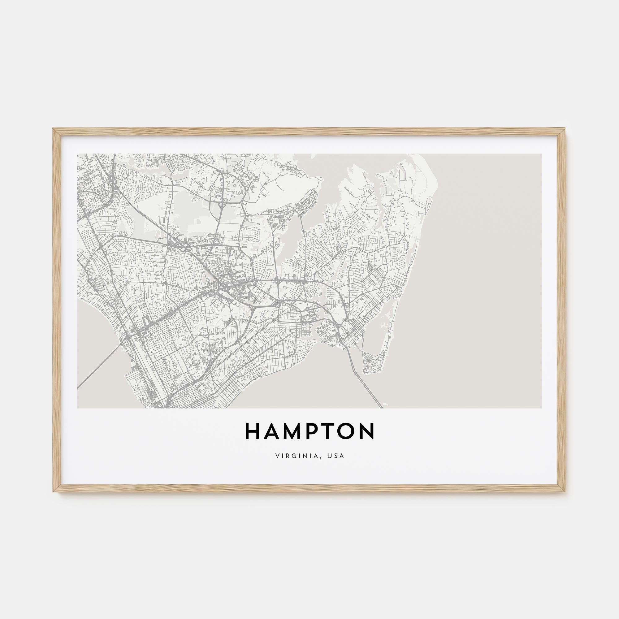 Hampton Map Landscape Poster