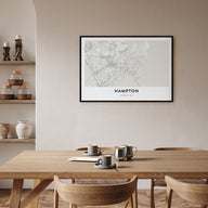 Hampton Map Landscape Poster