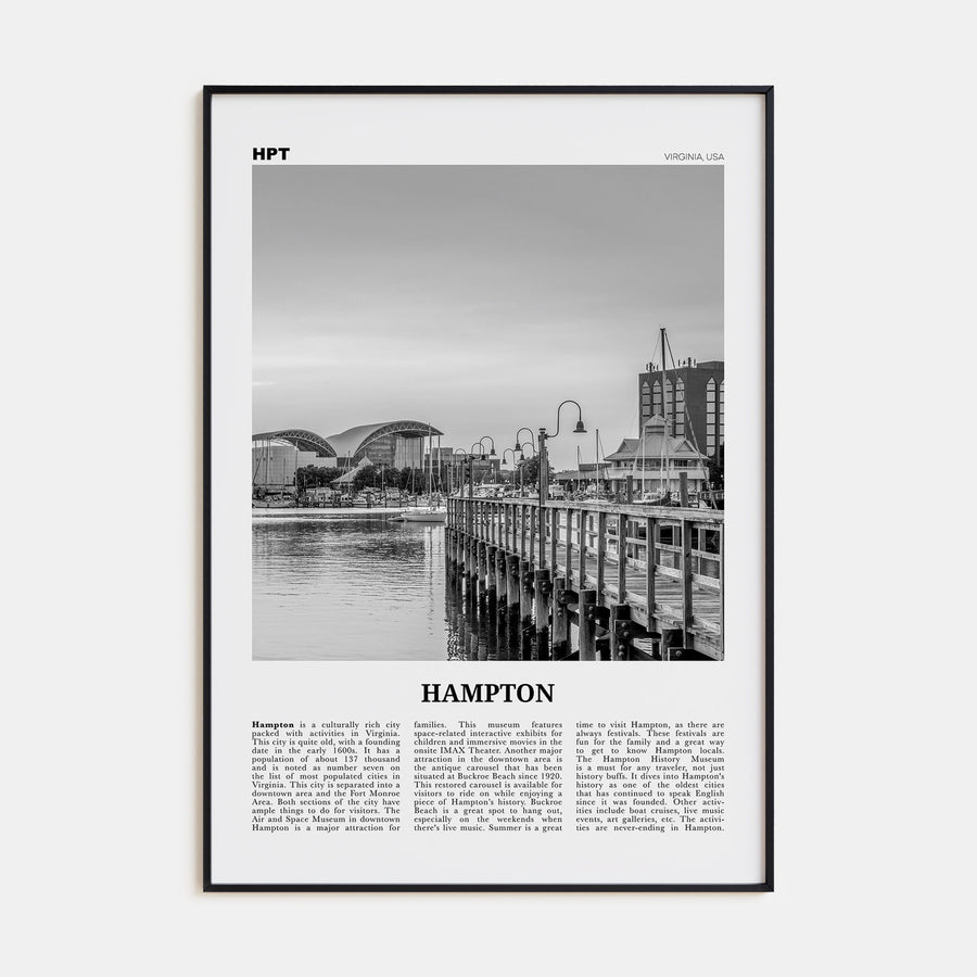 Hampton Travel B&W Poster