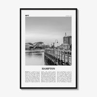 Hampton Print Black and White, Hampton Wall Art, Hampton Poster, Hampton Photo, Hampton Wall Décor, Hampton Map, Virginia, USA