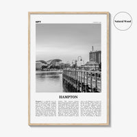 Hampton Print Black and White, Hampton Wall Art, Hampton Poster, Hampton Photo, Hampton Wall Décor, Hampton Map, Virginia, USA