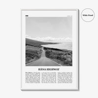 Hana Highway Print Black and White, Hana Highway Art, Hana Highway Poster, Hana Highway Photo, Hana Highway Wall Décor, Hana Highway Map