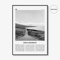 Hana Highway Print Black and White, Hana Highway Art, Hana Highway Poster, Hana Highway Photo, Hana Highway Wall Décor, Hana Highway Map