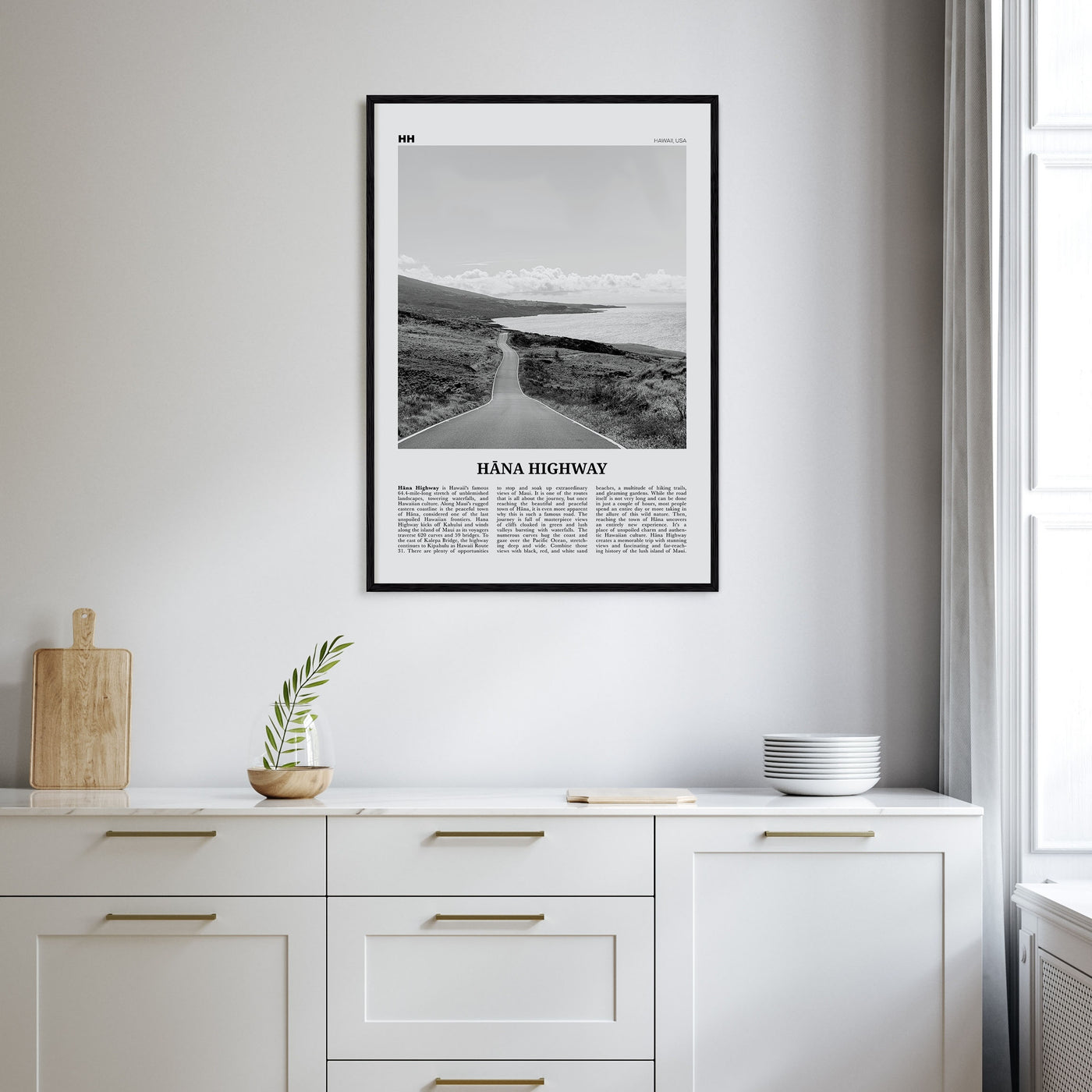 Hana Highway Travel B&W Poster