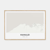 Hanalei Map Landscape Poster