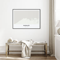 Hanalei Map Landscape Poster