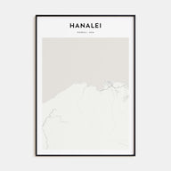 Hanalei Map Portrait Poster