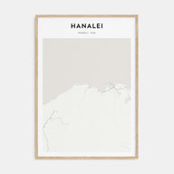 Hanalei Map Portrait Poster