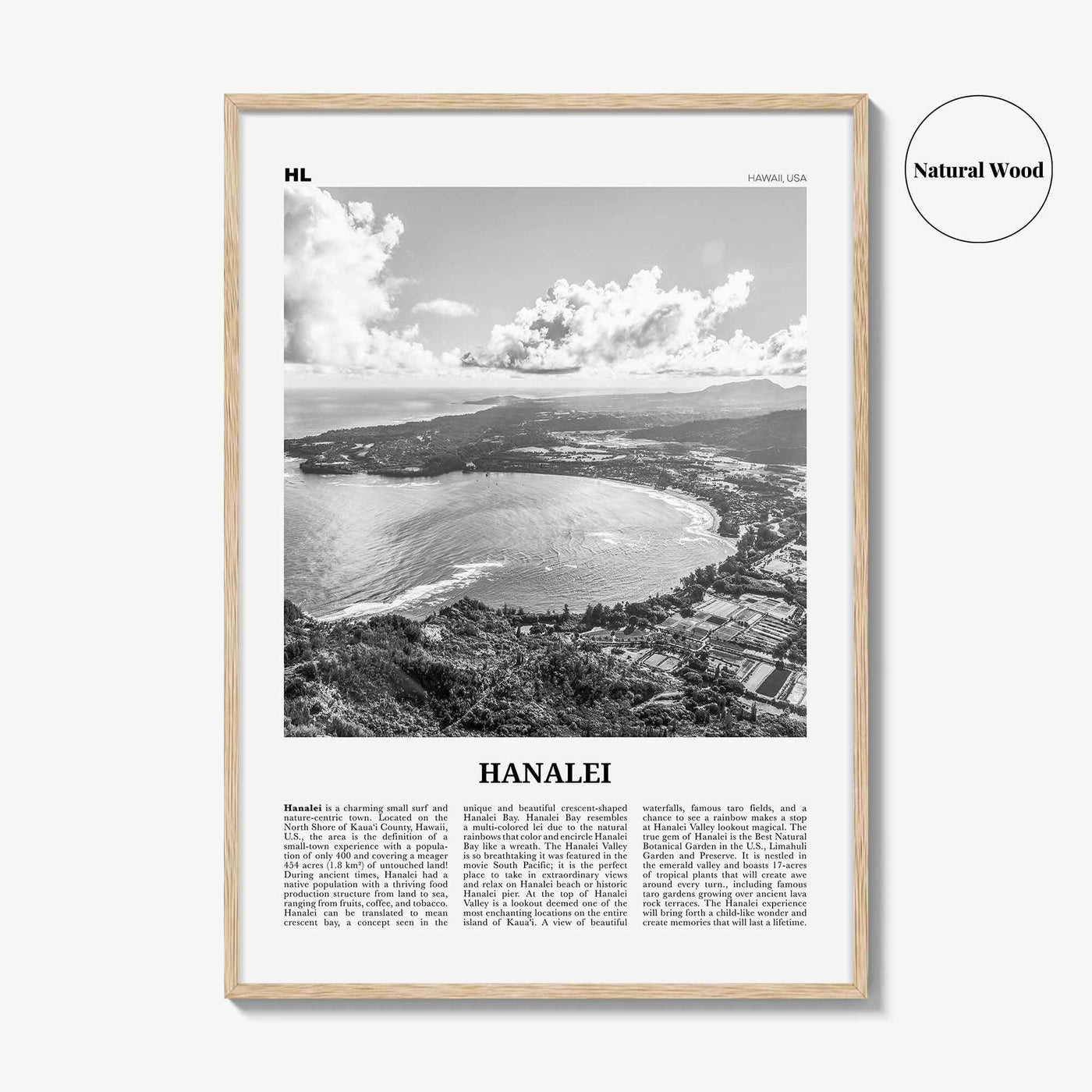 Hanalei Print Black and White, Hanalei Wall Art, Hanalei Poster, Hanalei Photo, Hanalei Wall Décor, Hawaii, USA, United States North America