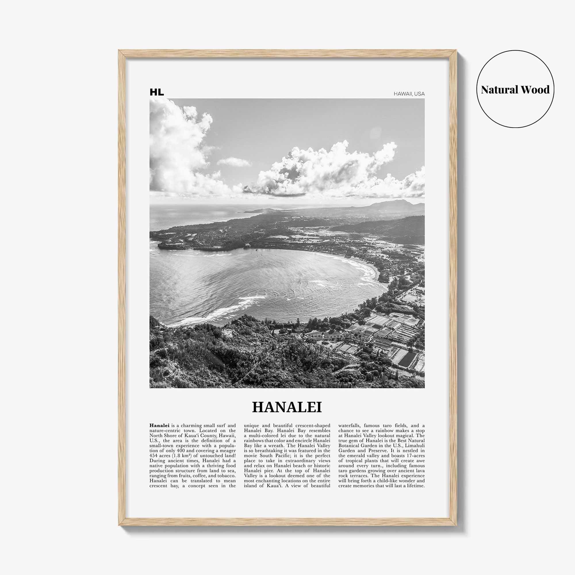 Hanalei Print Black and White, Hanalei Wall Art, Hanalei Poster, Hanalei Photo, Hanalei Wall Décor, Hawaii, USA, United States North America