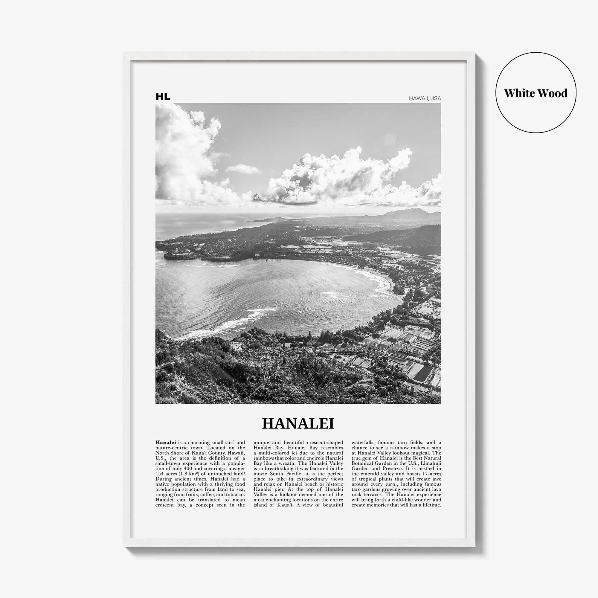 Hanalei Print Black and White, Hanalei Wall Art, Hanalei Poster, Hanalei Photo, Hanalei Wall Décor, Hawaii, USA, United States North America