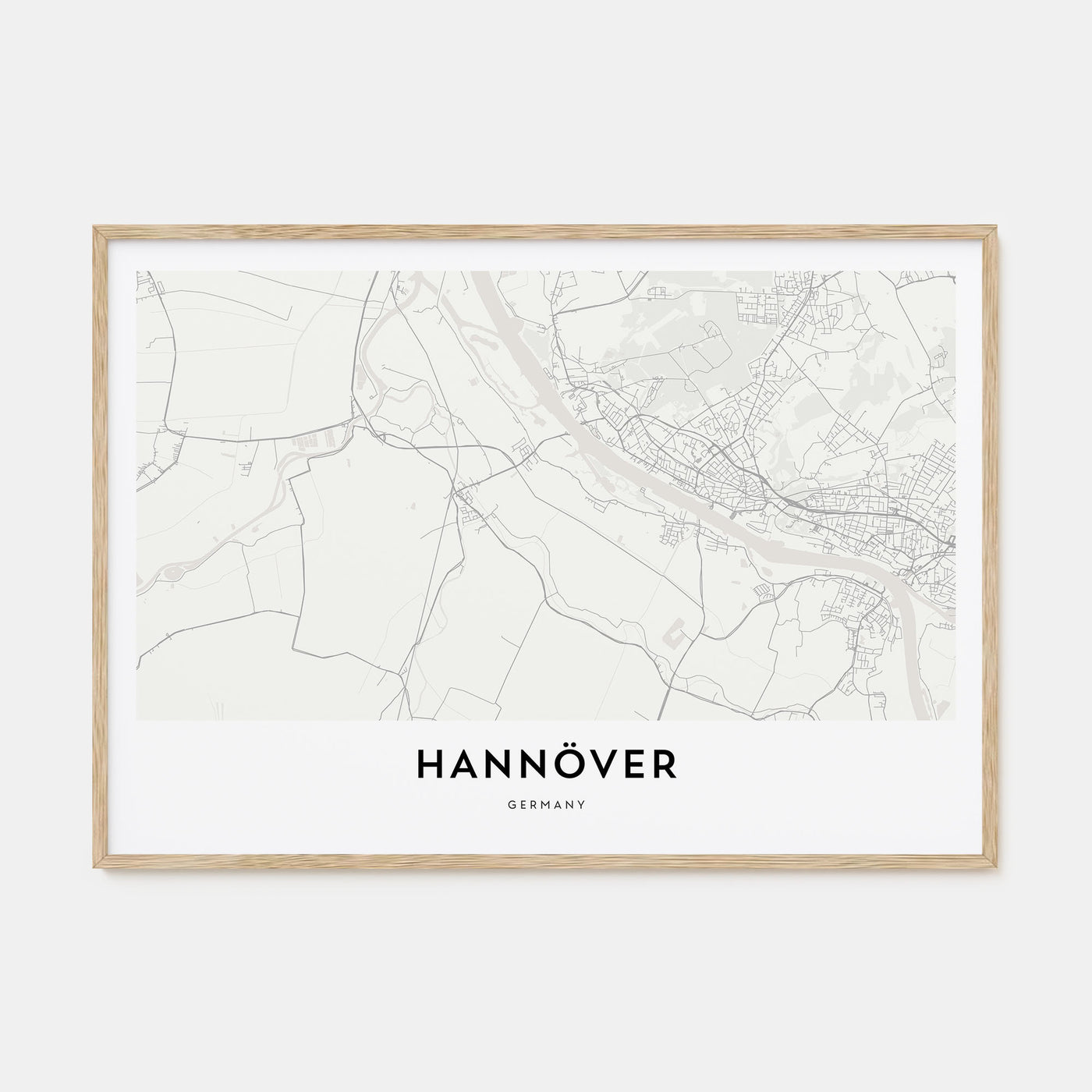 Hannover Map Landscape Poster