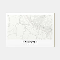 Hannover Map Landscape Poster