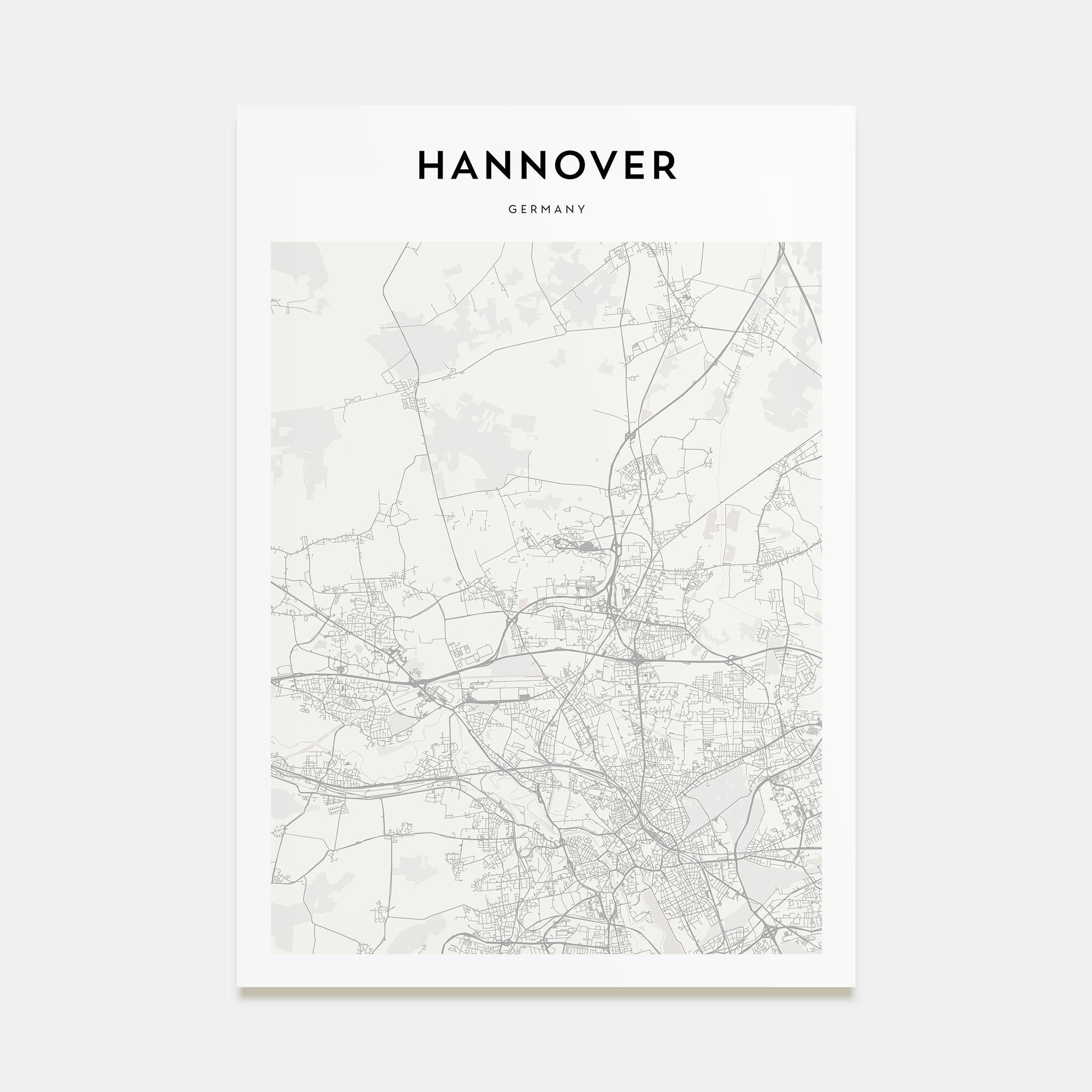 Hannover Map Portrait Poster