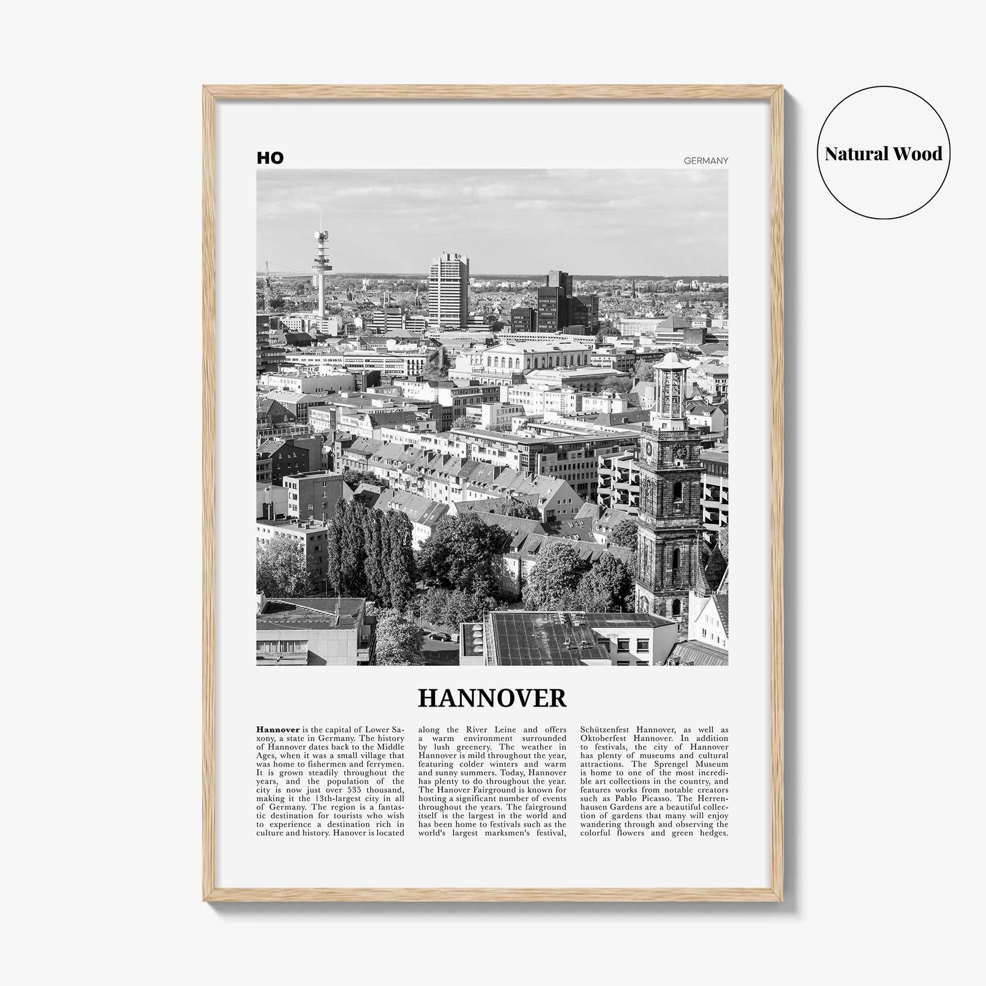 Hannover Print Black and White, Hanover Wall Art, Hannover Poster, Hannover Photo, Hannover Wall Décor, Deutschland, Germany, Lower Saxony