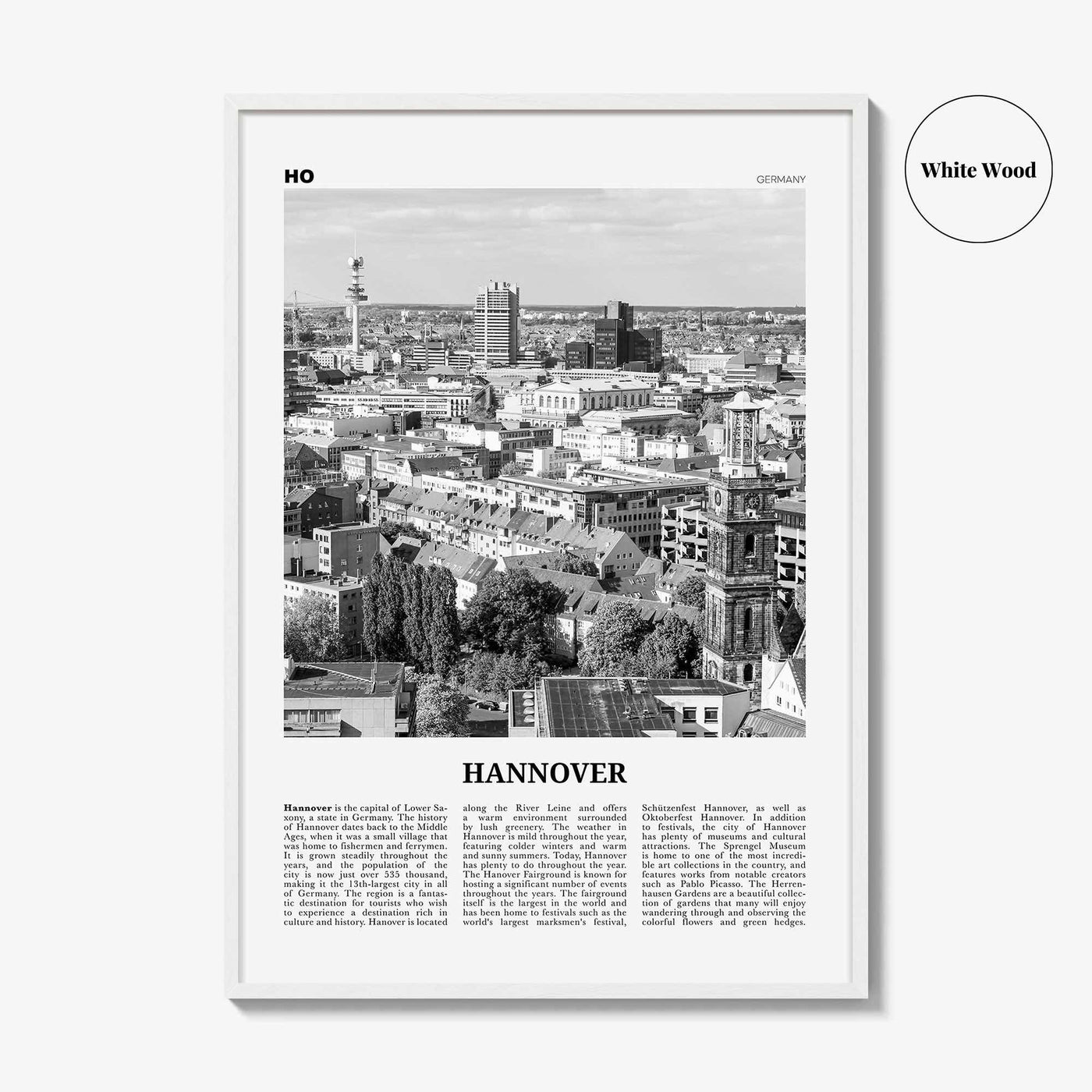 Hannover Print Black and White, Hanover Wall Art, Hannover Poster, Hannover Photo, Hannover Wall Décor, Deutschland, Germany, Lower Saxony