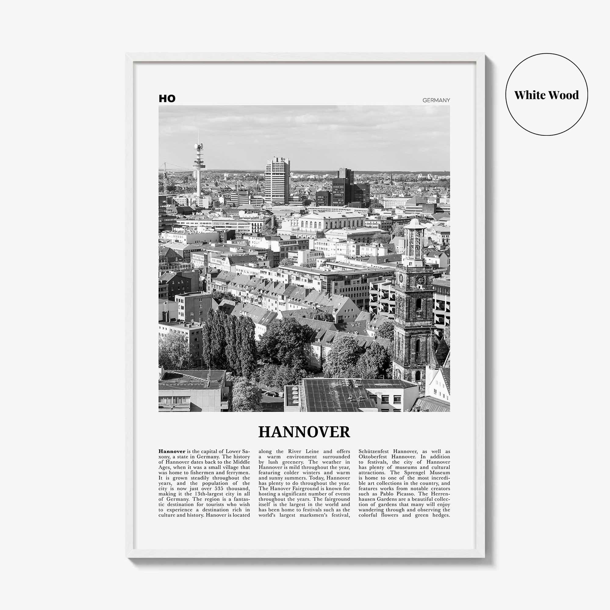 Hannover Print Black and White, Hanover Wall Art, Hannover Poster, Hannover Photo, Hannover Wall Décor, Deutschland, Germany, Lower Saxony