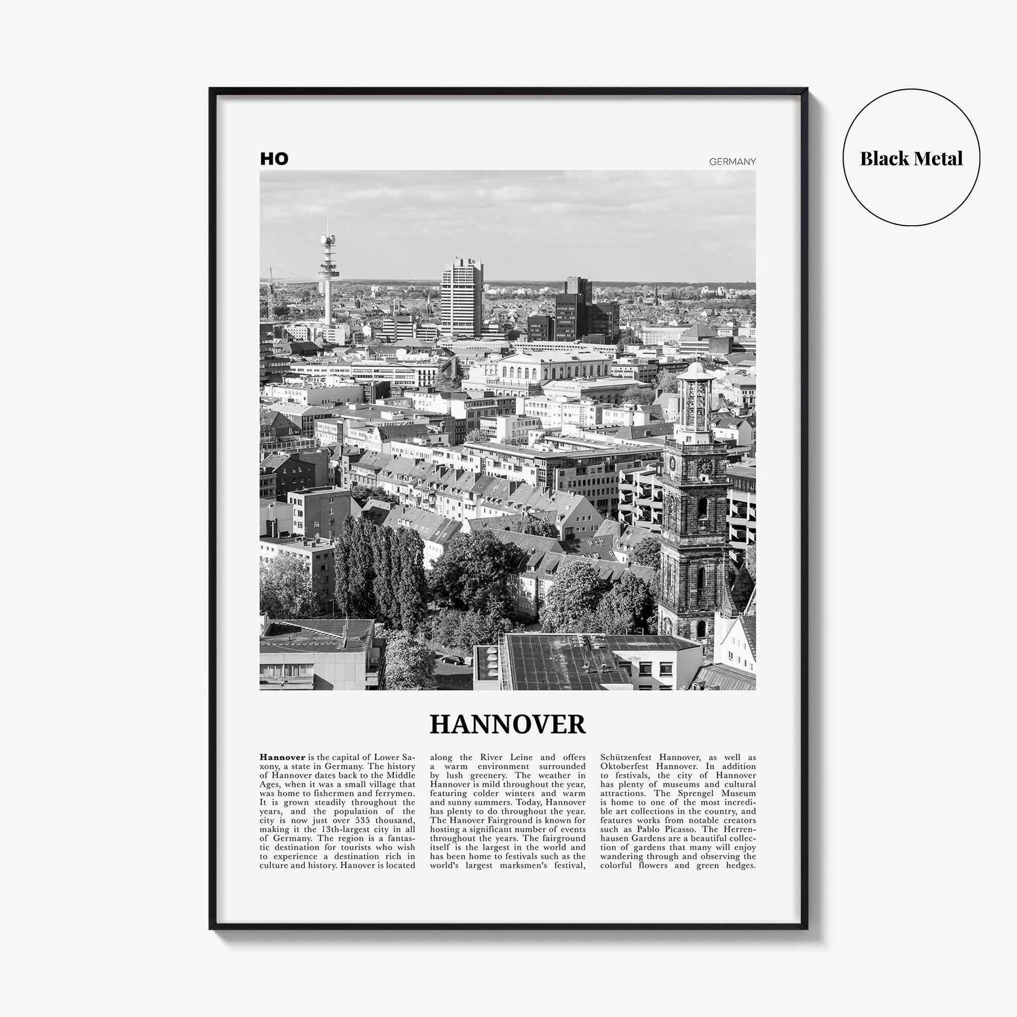 Hannover Print Black and White, Hanover Wall Art, Hannover Poster, Hannover Photo, Hannover Wall Décor, Deutschland, Germany, Lower Saxony