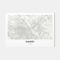 Hanoi Map Landscape Poster