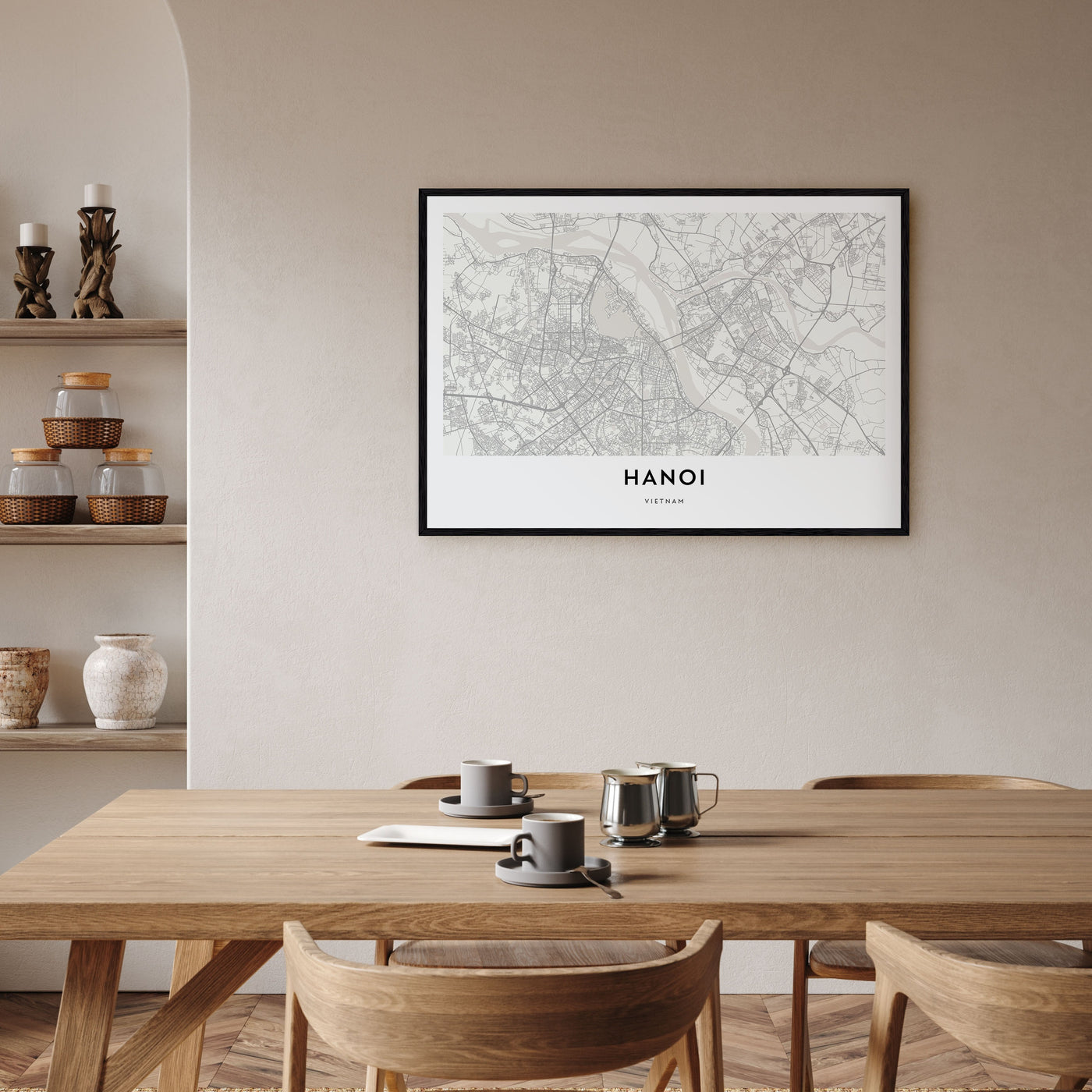 Hanoi Map Landscape Poster